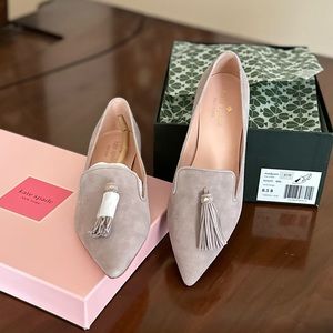 NWT IN BOX kate spade suede tassel flats